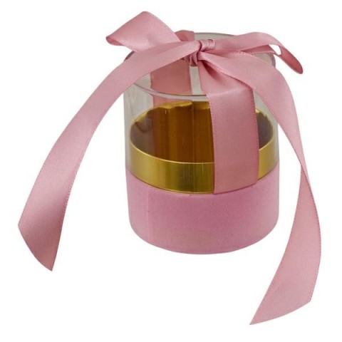 SCATOLA TONDA PICCOLA NASTRO FIOCCO PANNA 6.5X6.5X7